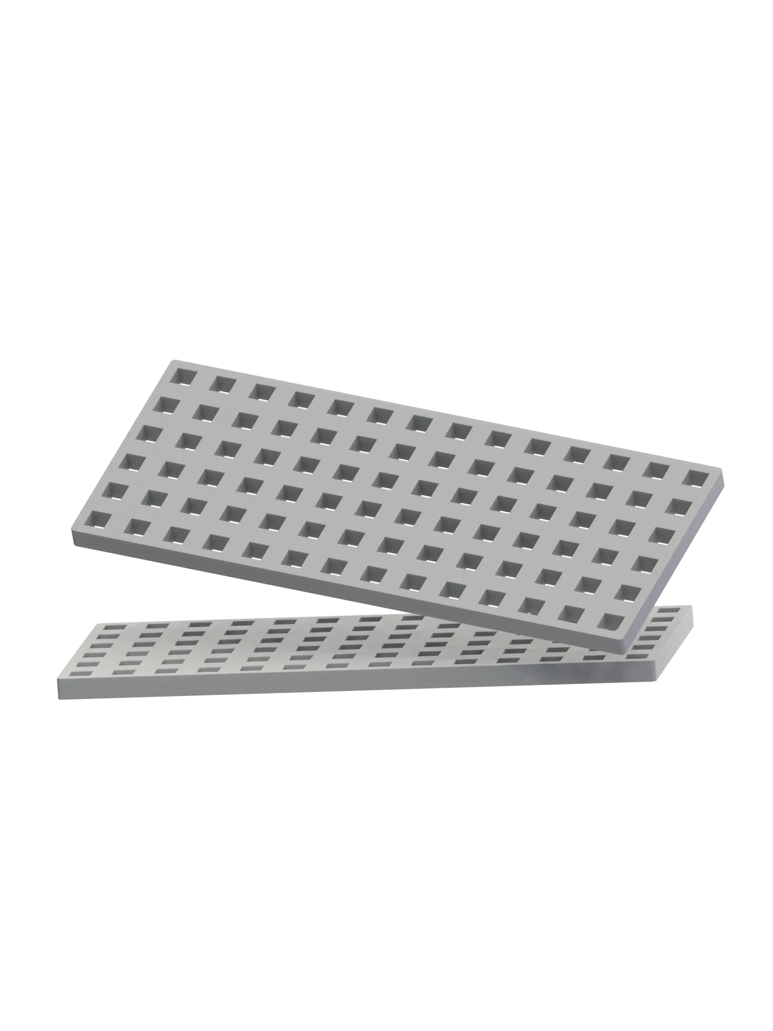 2 pcs Rectangular Baseplates - Gray